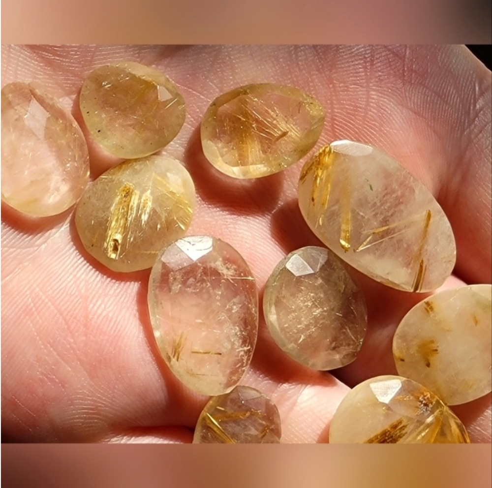 Natural Golden Rutile Quartz Fancy Oval Cut Gemstone Lot 1Pcs 5-22 MM 10CT